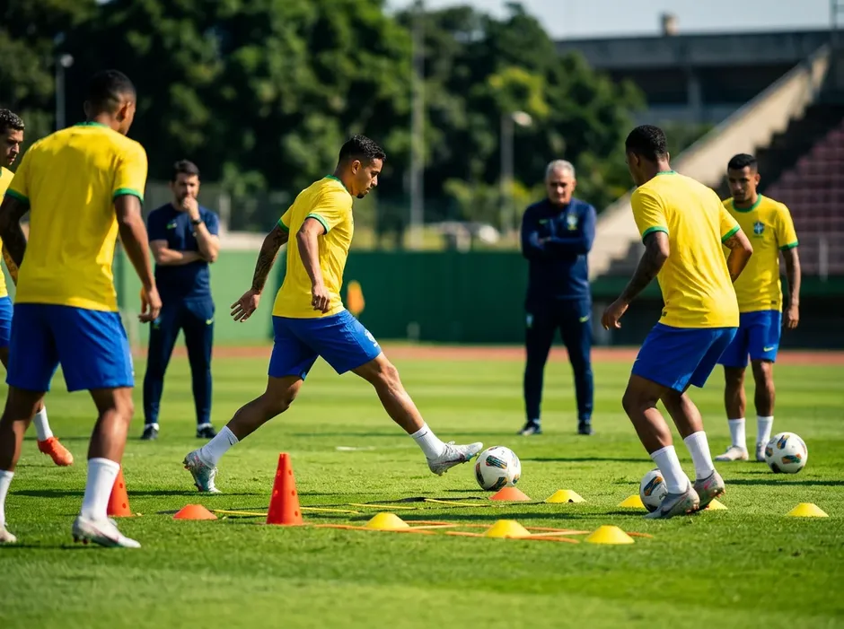 Vinícius Júnior und Rodrygo im Trikot der brasilianischen Seleção während eines Trainings