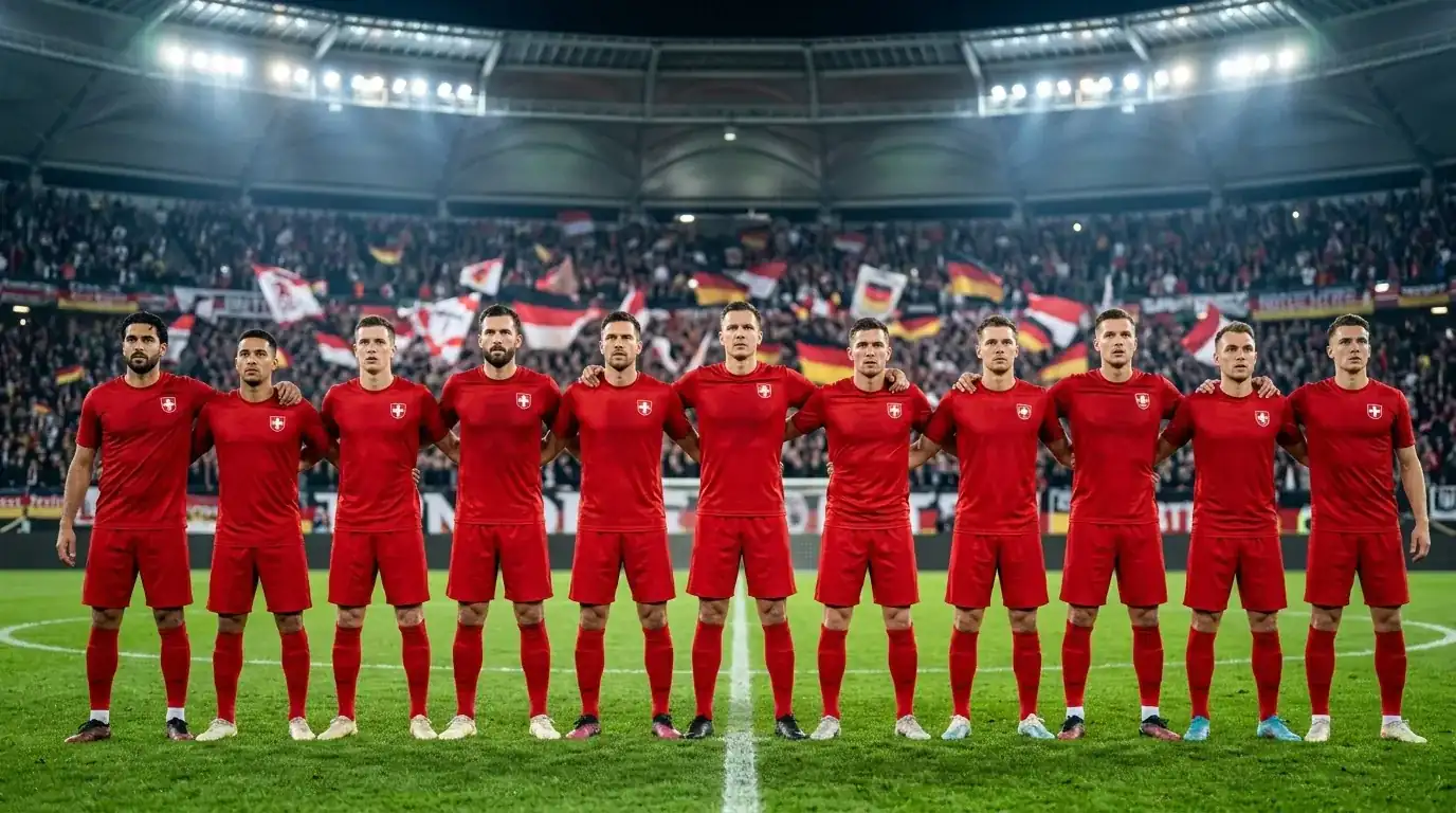 Spieler der Schweizer Nationalmannschaft eingeschworen vor dem K.o.-Spiel